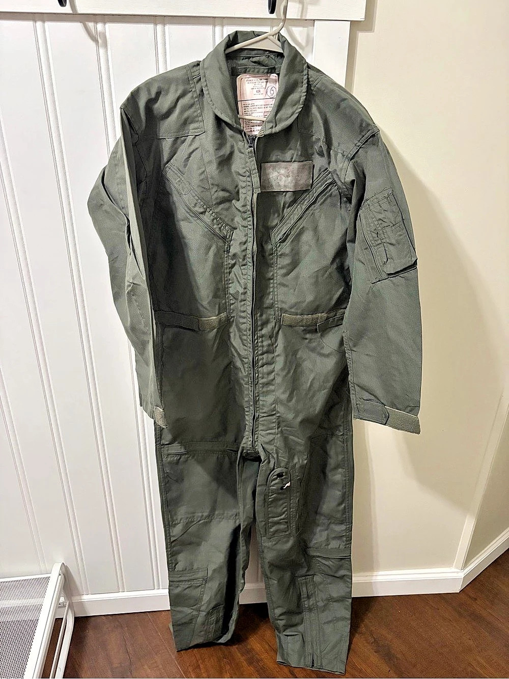 Vintage 1981 US Military CWU-27/P Nomex Flight Suit Jumpsuit Sage Green 40R